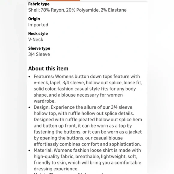 **NWOT** Light Blue Lace Trim Button Down 3/4 Sleeve Women's Top Size Small - Picture 4 of 16